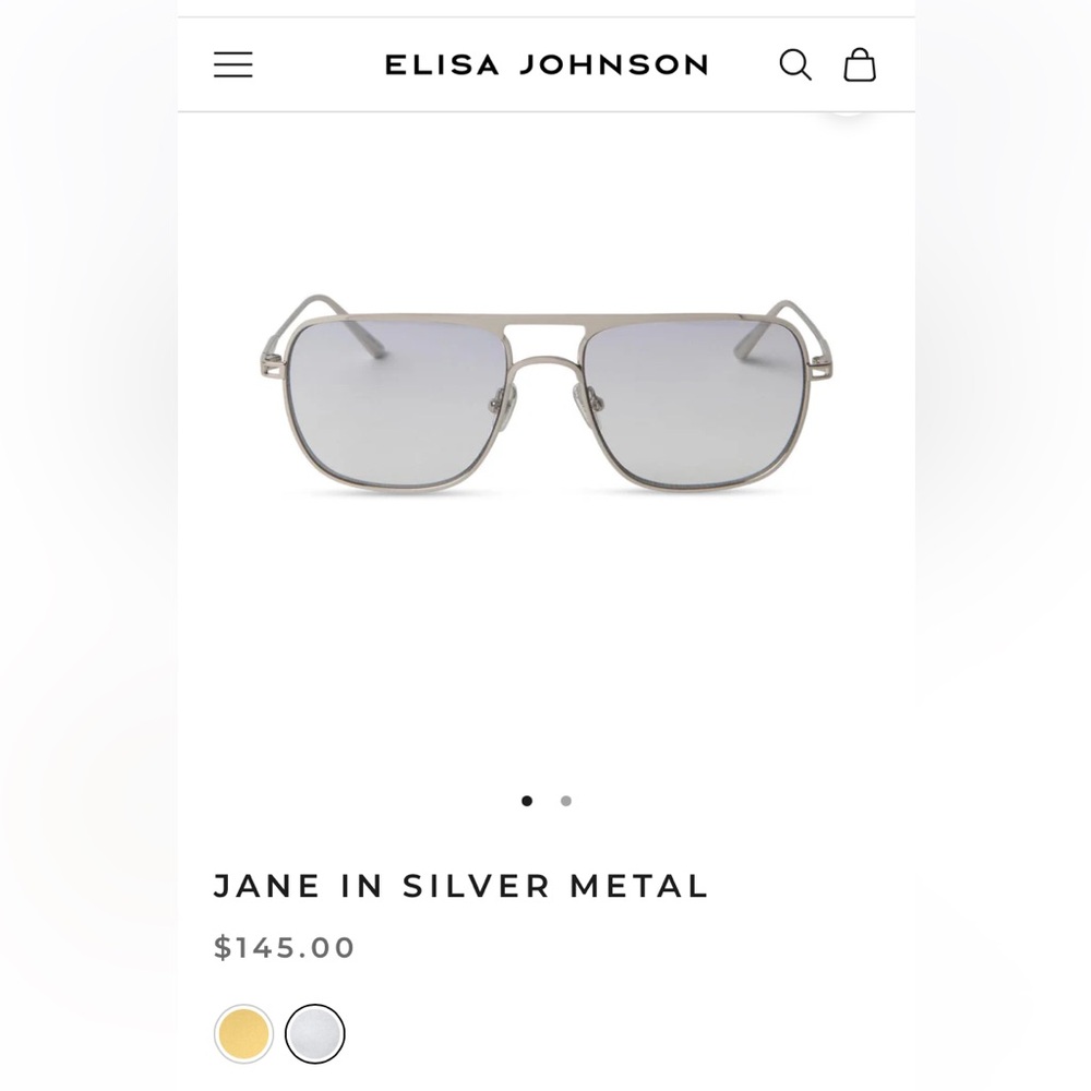 Elisa Johnson Jane Aviator in Silver Metal